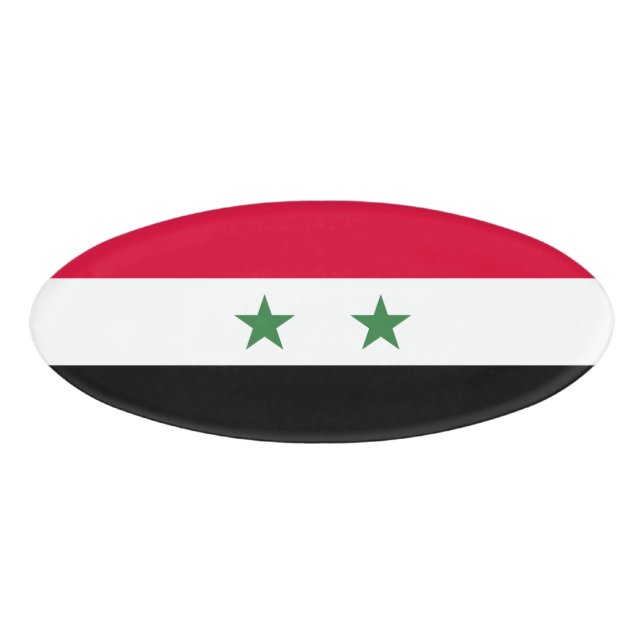 Syrien-Flagge Namenschild (Vorderseite)