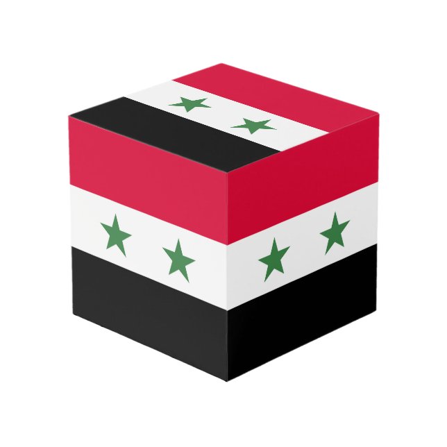 Syrien-Flagge Würfel (Vorderseite Schrägansicht)