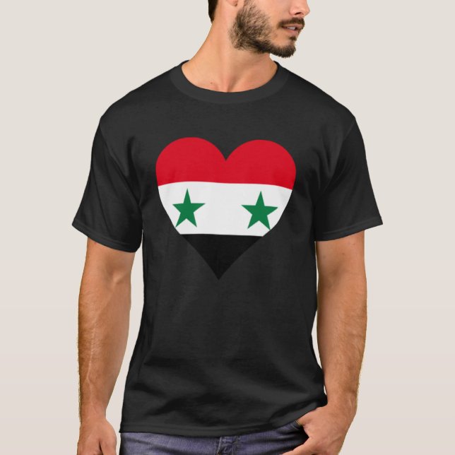 Syrien-Flaggen Herz Syrien gibt Liebe Syrien Pullo T-Shirt (Vorderseite)
