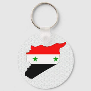 Syrien-Flaggen-Karte Größengleich Schlüsselanhänger