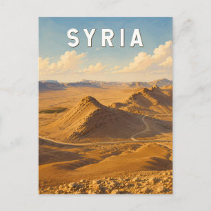 Syrien Illustration Reise Kunst Vintage Postkarte