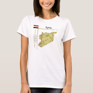 Syrien Karte + Flagge + Titel T-Shirt