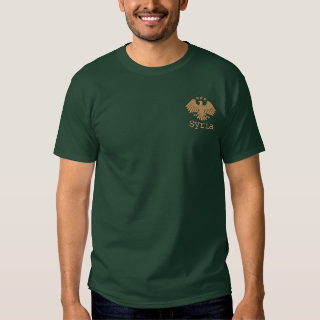 Syrien Logo Besticktes T-Shirt (Vorderseite)