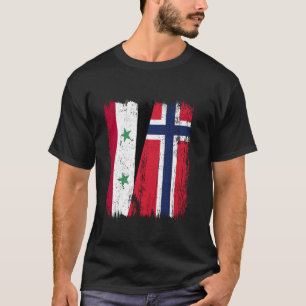 Syrien Norwegen Halbflagge Syrische Norwegische Ab T-Shirt