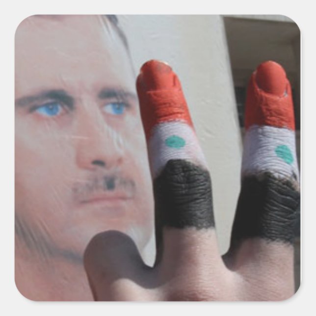SYRIEN QUADRATISCHER AUFKLEBER (Vorderseite)