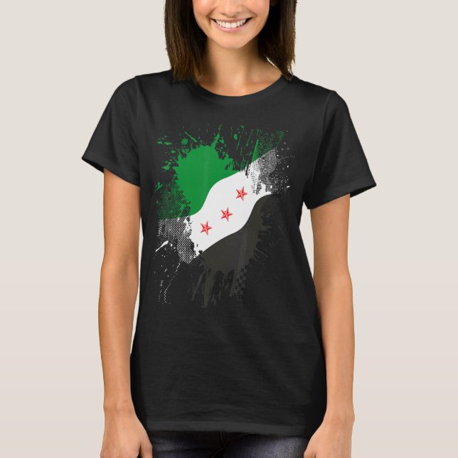 Syrien Revolution Grüne syrische Flagge - freies S T-Shirt (Vorderseite)