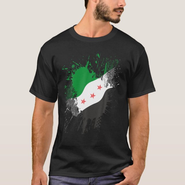 Syrien Revolution Grüne syrische Flagge - freies S T-Shirt (Vorderseite)