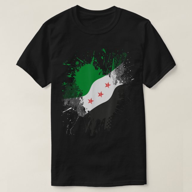 Syrien Revolution Grüne syrische Flagge - freies S T-Shirt (Design vorne)
