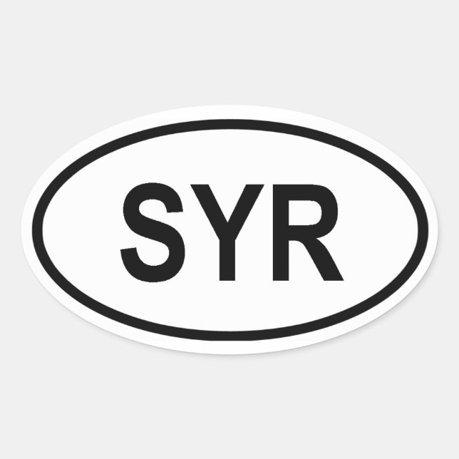 Syrien "SYR" Ovaler Aufkleber (Vorderseite)
