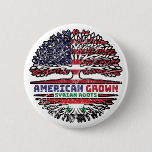 Syrien - USA USA USA - Vereinigte Staaten Tree Button