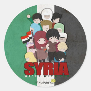 SYRIEN - wir sind mit Ihnen Runder Aufkleber