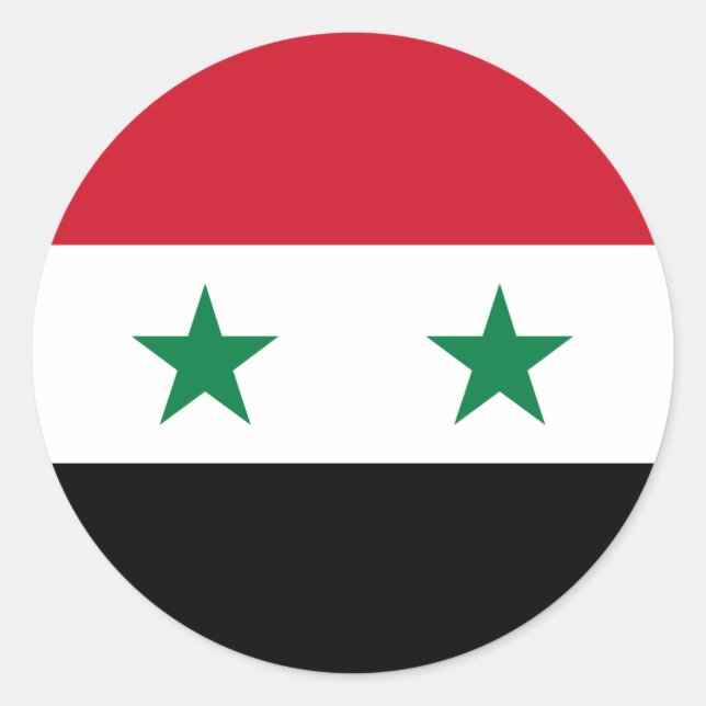 Syrienflagge Runder Aufkleber (Vorderseite)