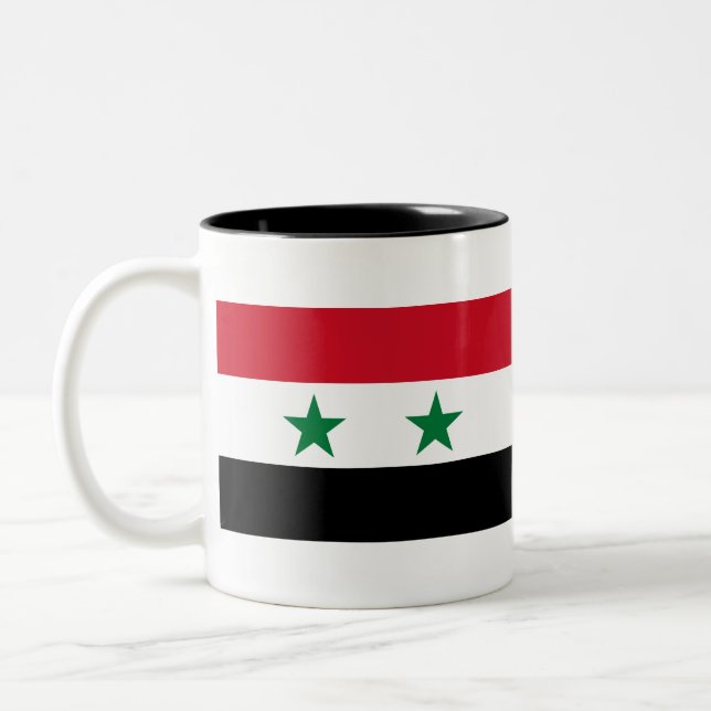 Syrienflagge Zweifarbige Tasse (Links)