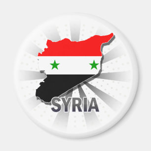 Syriens Flag Map 2.0 Magnet