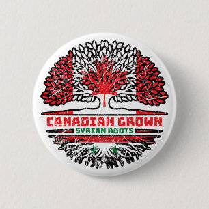 Syriens kanadische Tree-Roots-Fahne Button