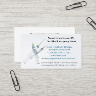 Syringes Hospital Healthcare Registered Nurse RN Visitenkarte