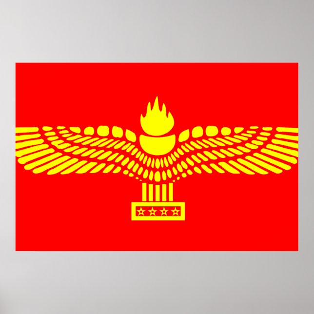 Syrisch-Aramäisches Volk, syrische Flagge Poster (Vorne)
