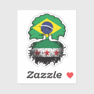 Syrische brasilianische Wurzeln und Kronenbaum Aufkleber