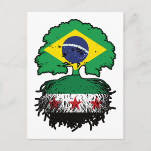 Syrische brasilianische Wurzeln und Kronenbaum Postkarte