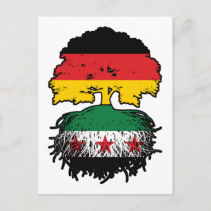 Syrische deutsche Wurzeln und Kronenbaum Postkarte