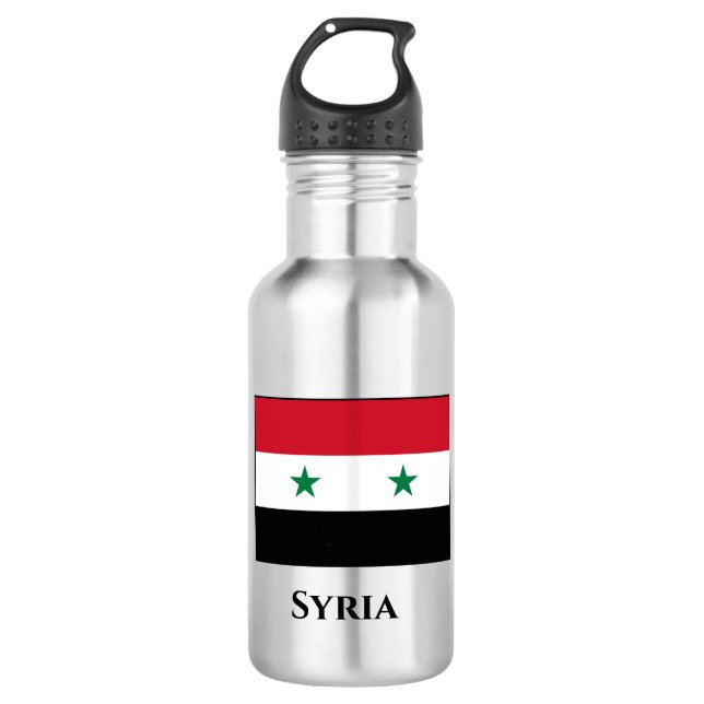 syrische Flagge Edelstahlflasche (Vorderseite)
