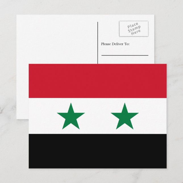 Syrische Flagge, Flagge Syriens Postkarte (Vorne/Hinten)