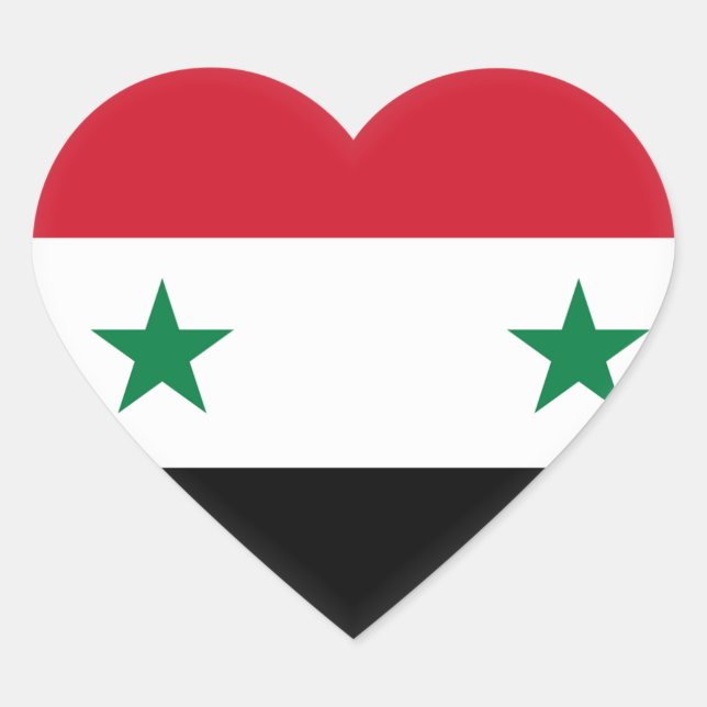 syrische Flagge Herz-Aufkleber (Vorderseite)