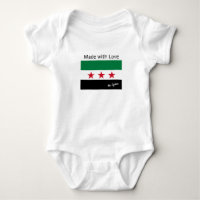 Syrische Flagge, "Made with Liebe" in Syrien
