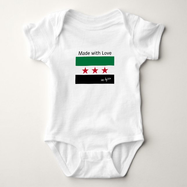Syrische Flagge, "Made with Liebe" in Syrien Baby Strampler (Vorderseite)