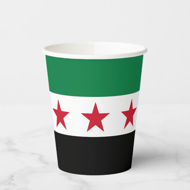 Syrische Flagge Pappbecher (Links)