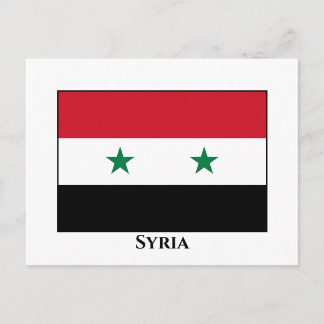 syrische Flagge Postkarte (Vorderseite)