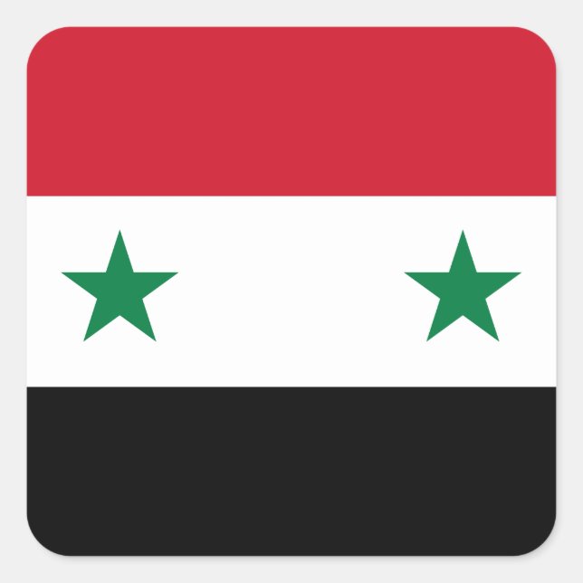 syrische Flagge Quadratischer Aufkleber (Vorderseite)