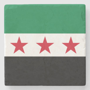 Syrische Flagge Steinuntersetzer