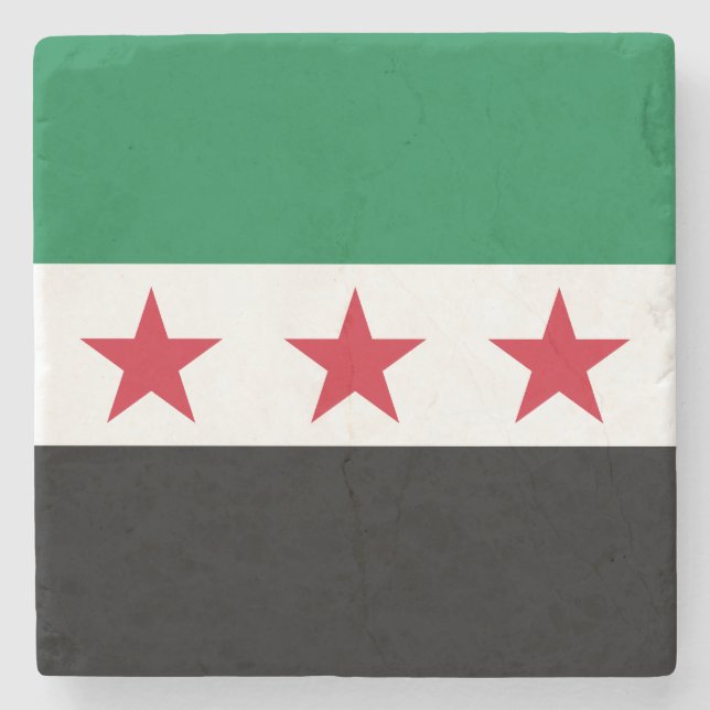 Syrische Flagge Steinuntersetzer (Vorderseite)