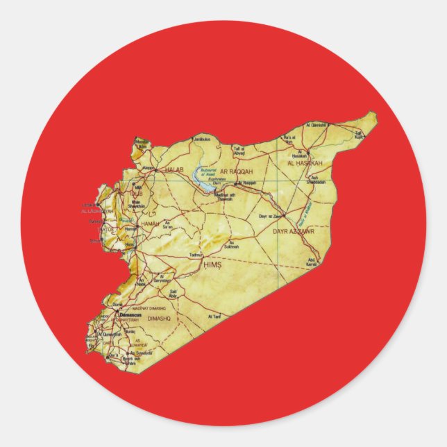syrisches Kartenzeichen Runder Aufkleber (Vorderseite)