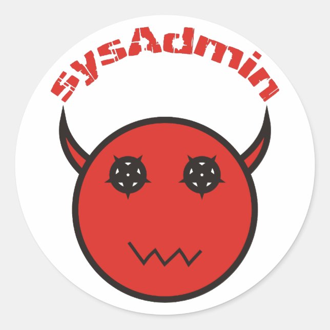 sysAdmin Systemadministrator system administrator Runder Aufkleber (Vorderseite)