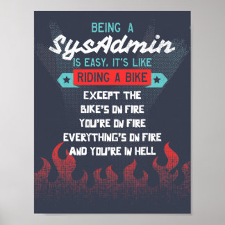 SysAdmin zu sein ist wie ein Fahrrad zu fahren Poster