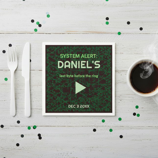 System Alert Hacker Bachelor Party Napkins Serviette (Von Creator hochgeladen)