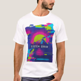 SYSTEM ERROR – Glitch Sunset Mountains T-Shirt