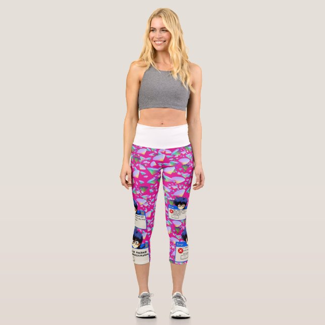 System Error: Retro Nerd Aesthetics Capri Leggings (Vorderseite)