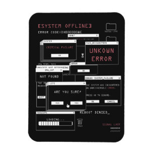 System Offline - Techno-Brutalist-Design Magnet