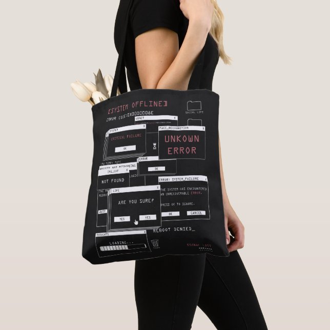 System Offline - Techno-Brutalist-Design Tasche (Von Nahem)