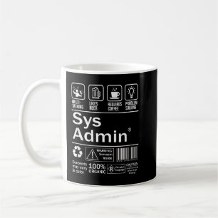 Systemadministrator-Produkt-Label Unix Linux-CD Kaffeetasse