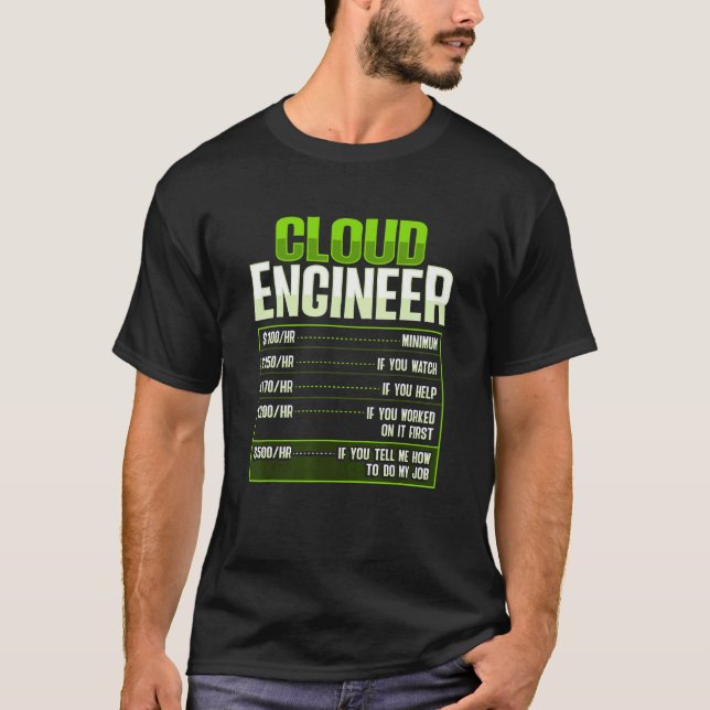 Systemadministrator und Entwickler für einen Cloud T-Shirt (Vorderseite)