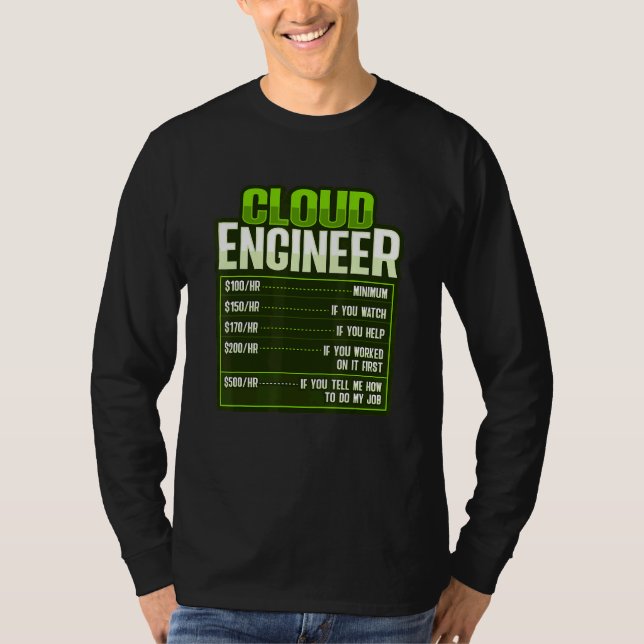 Systemadministrator und Entwickler für einen Cloud T-Shirt (Vorderseite)