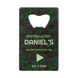 Systemalarm-Hacker-Junggesellenabschied-Flaschenöf Geldbeutel Flaschenöffner