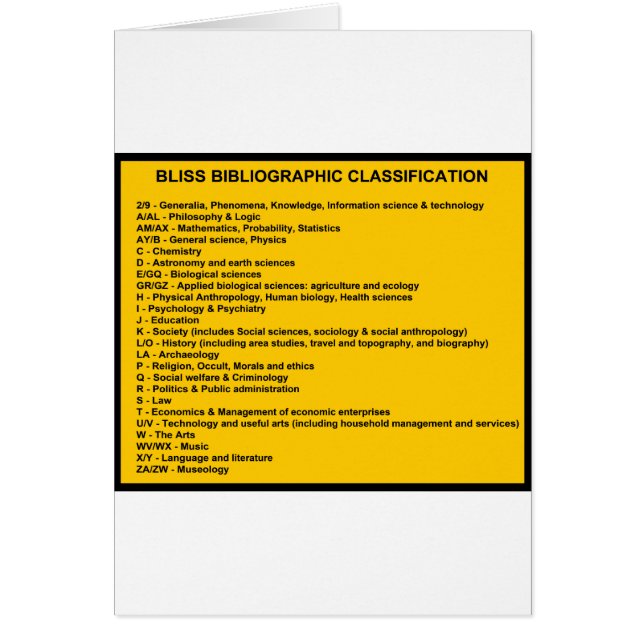 Système de classification bibliographique Bliss (Devant)