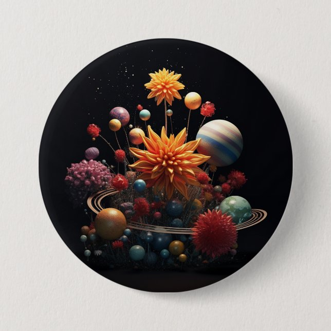 Système solaire Badge rond 7,5 cm (Devant)