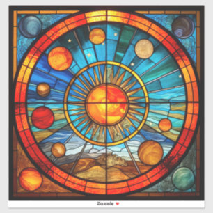Système solaire en verre tendu Sticker en vinyle
