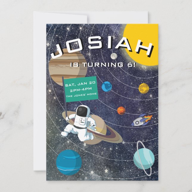 Système solaire, Invitation d'anniversaire de l'as (Devant)